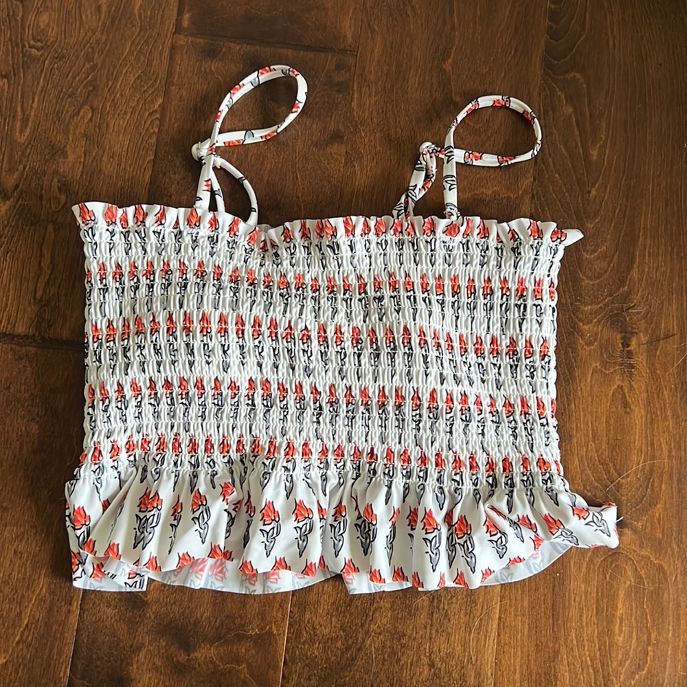 Long Line Ruffle Swim Top